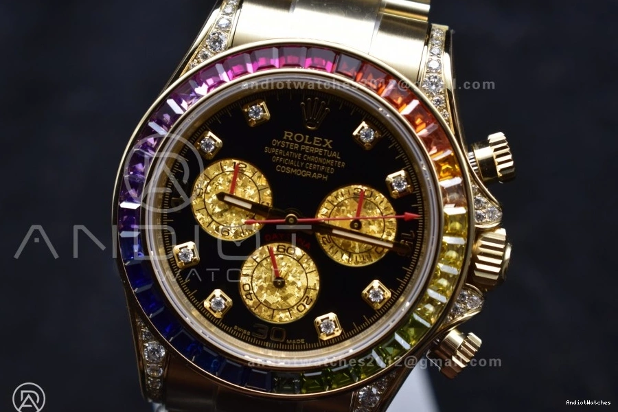 Bracelet SH Edition Dial 116598RBOW YG Timeless Daytona 1:1 Black Diamonds 779 Best ZF Rainbow on 0409